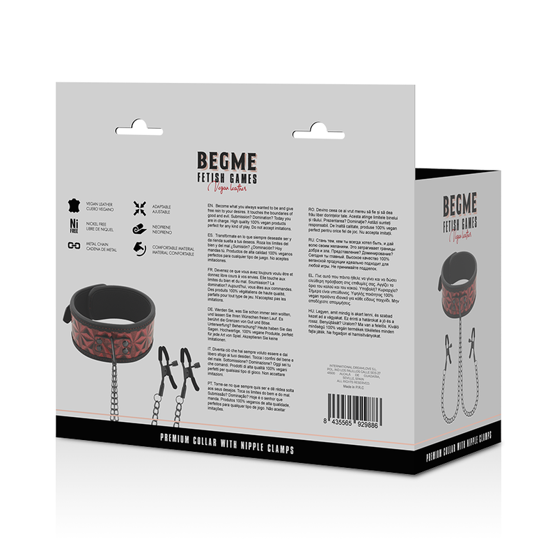 BEGME - RED EDITION KRAGEN MIT BRUSTWARZENKLEMMEN UND NEOPRENFUTTER