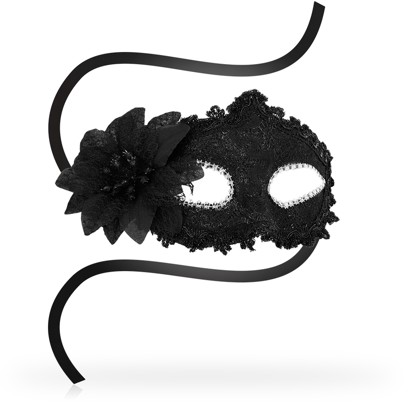 OHMAMA - ANTIZAZ MASKEN IM VENEDIGISCHEN STIL MIT SEITLICHER BLUME - SCHWARZ