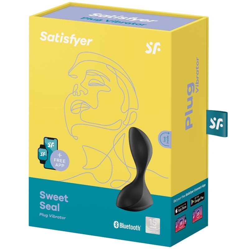SATISFYER - SWEET SEAL VIBRATIONSPLUG APP SCHWARZ