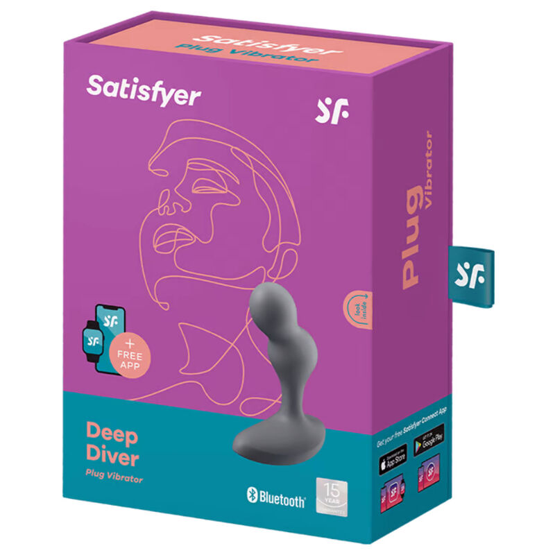 SATISFYER - DEEP DIVER VIBRATIONSSTÖPSEL APP GRAU
