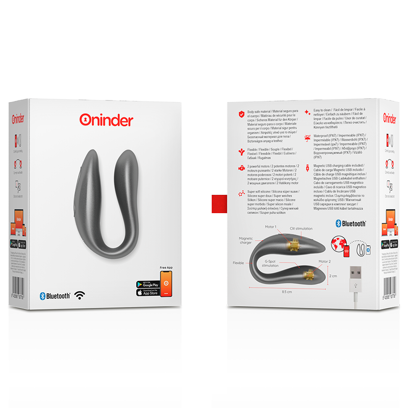 ONINDER – LISBOA BLACK G-Punkt- und Klitorisstimulator – Kostenlose App