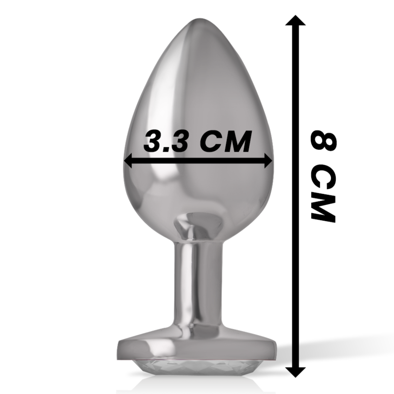INTENSE - ANALPLUG AUS ALUMINIUMMETALL MIT SILBERKRISTALL, GRÖSSE M