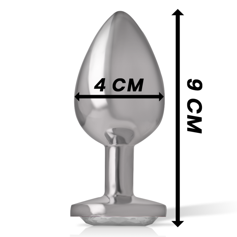 INTENSE - ANALPLUG AUS ALUMINIUMMETALL MIT SILBERKRISTALL, GRÖSSE L