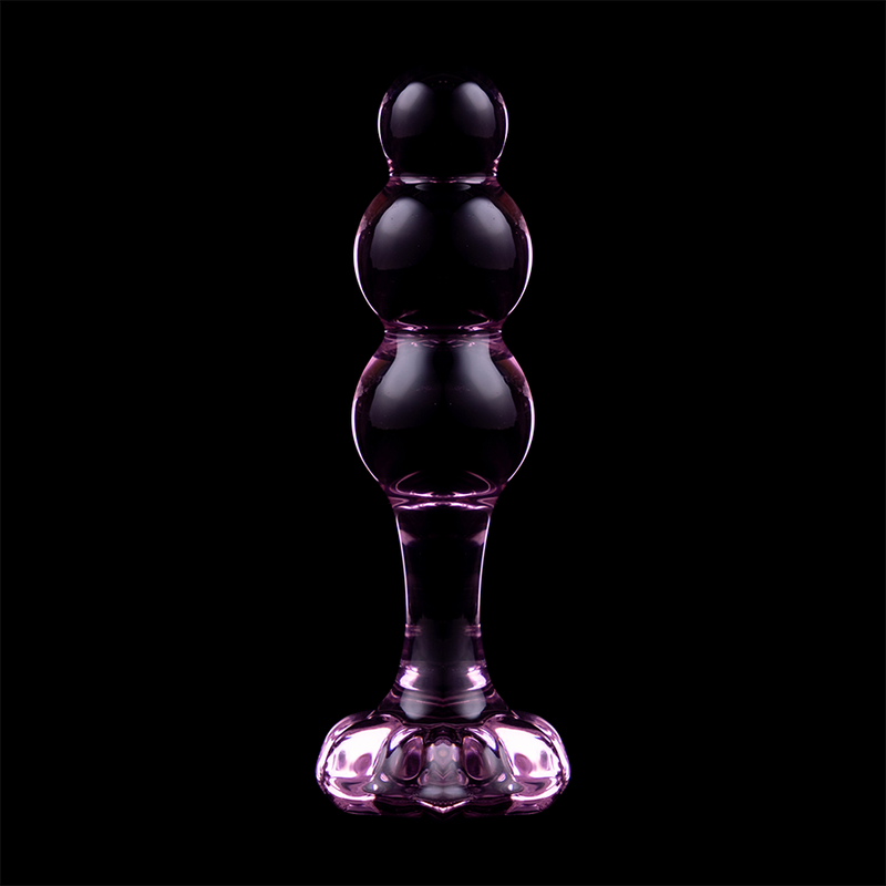 NEBULA-SERIE VON IBIZA – MODELL 1 ANALPLUG AUS BOROSILIKATGLAS, ROSA, 10,5 CM O 3 CM
