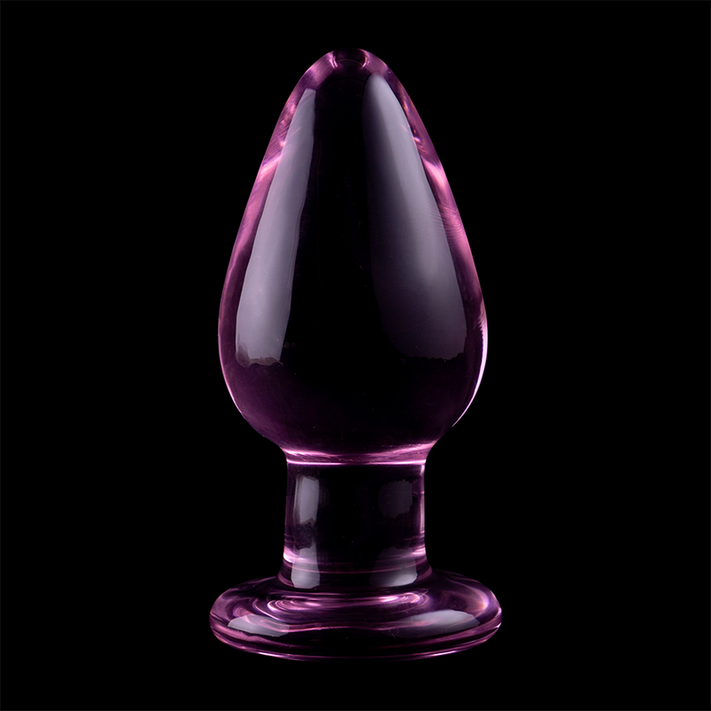 SERIA NEBULA BY IBIZA - MODEL 3 KOREK ANALNY SZKŁO BOROKRZEMOWE RÓŻOWY 11 CM -O- 5 CM