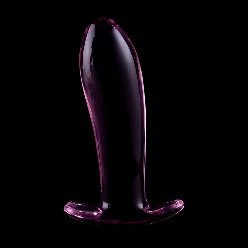 NEBULA-SERIE VON IBIZA – MODELL 5 ANALPLUG AUS BOROSILIKATGLAS, ROSA, 12,5 CM – O – 3,5 CM
