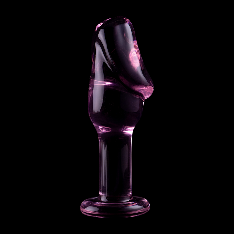 NEBULA-SERIE VON IBIZA – MODELL 6 ANALPLUG AUS BOROSILIKATGLAS, ROSA, 12,5 CM O 4 CM