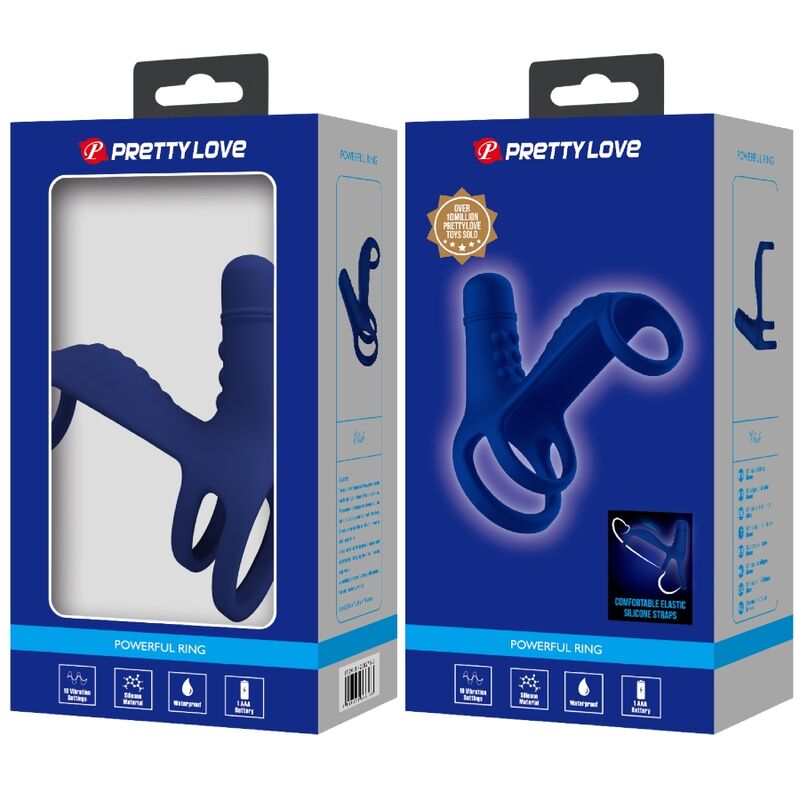 PRETTY LOVE - ELISH WIBRACYJNY PIERŚCIEŃ Z PRZEDŁUŻKĄ NIEBIESKI