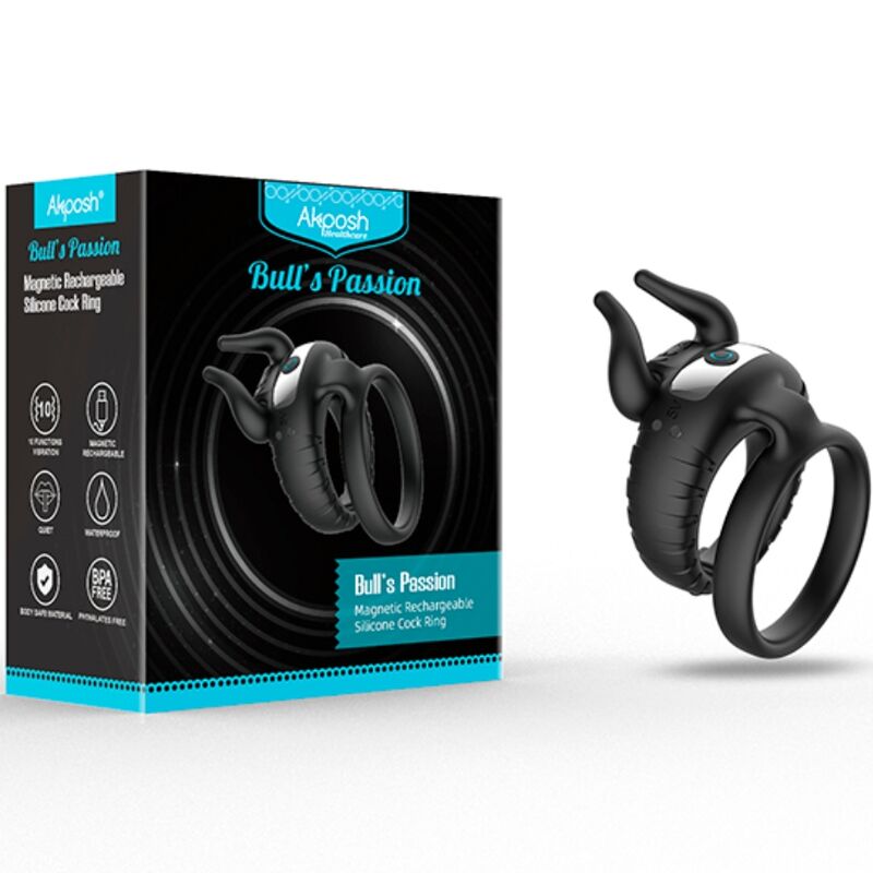 ARMONY - BULL'S PASION RING VIBRATOR 10 GESCHWINDIGKEITEN SCHWARZ