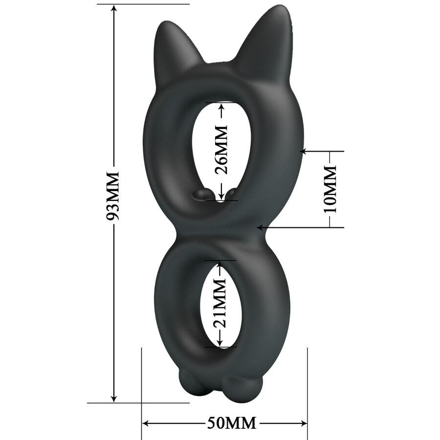 CRAZY BULL - TORAN PODWÓJNY PIERŚCIEŃ SILIKONOWY MODEL 20