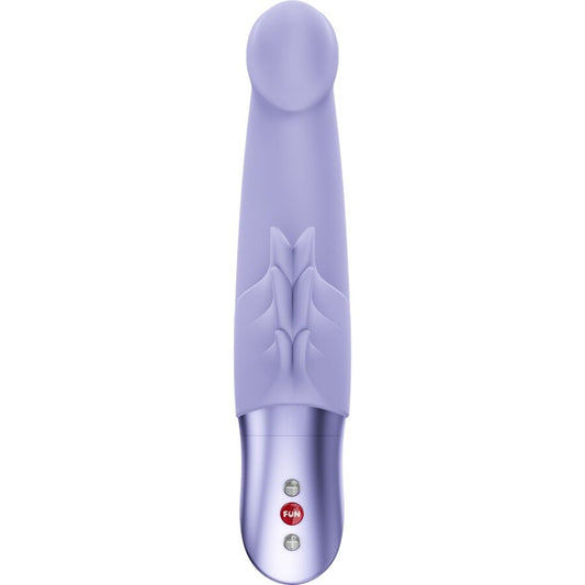 Purple silicone Wicked Angel rabbit vibrator with textured shaft and silver base with control buttons.