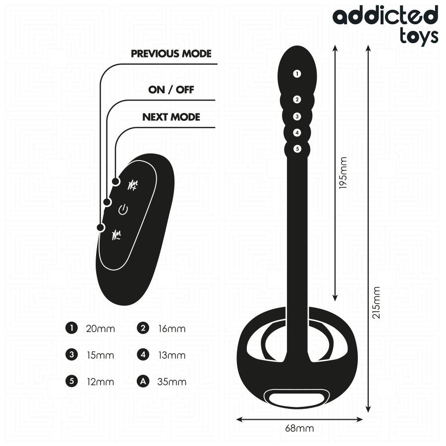 ADDICTED TOYS - P-SPOT VIBRIERENDER COCKRING MIT FERNBEDIENUNG