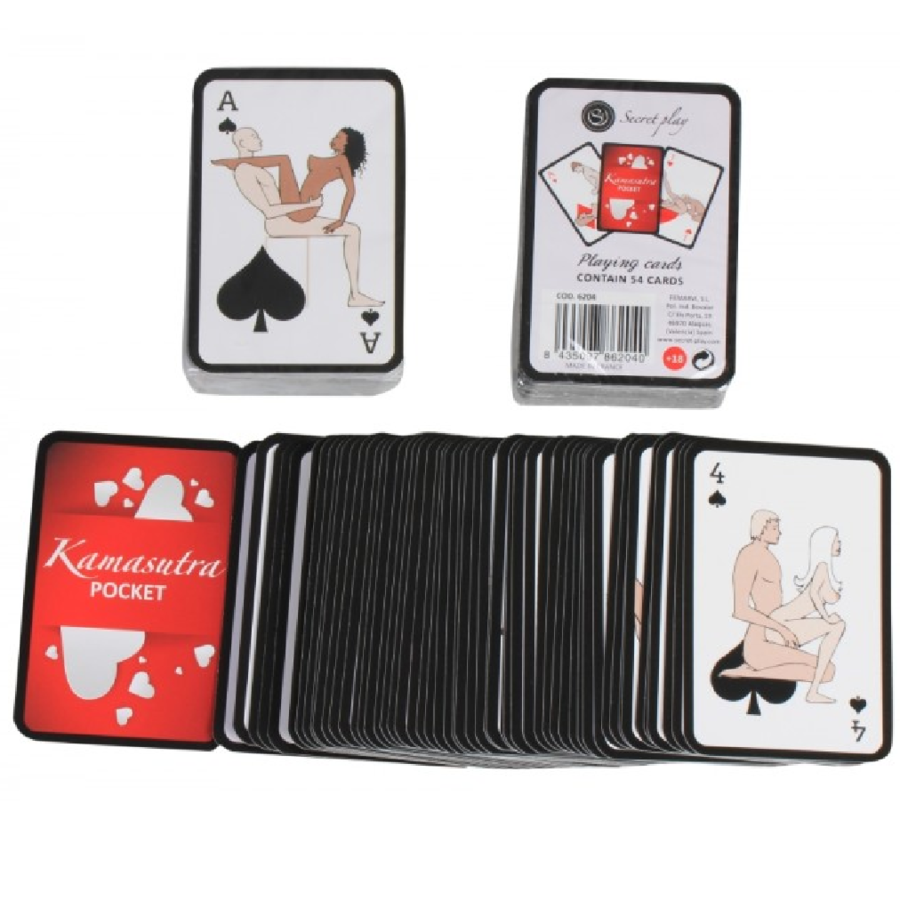 SECRETPLAY - Kieszonkowe karty do gry KAMASUTRA (ES/EN/PT/IT/FR/DE)