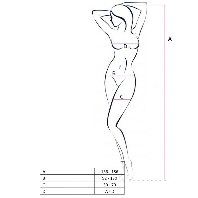 PASSION - KOBIETA BS046 BODYSTOCKING CZARNY ROZMIAR JEDNORAZOWY