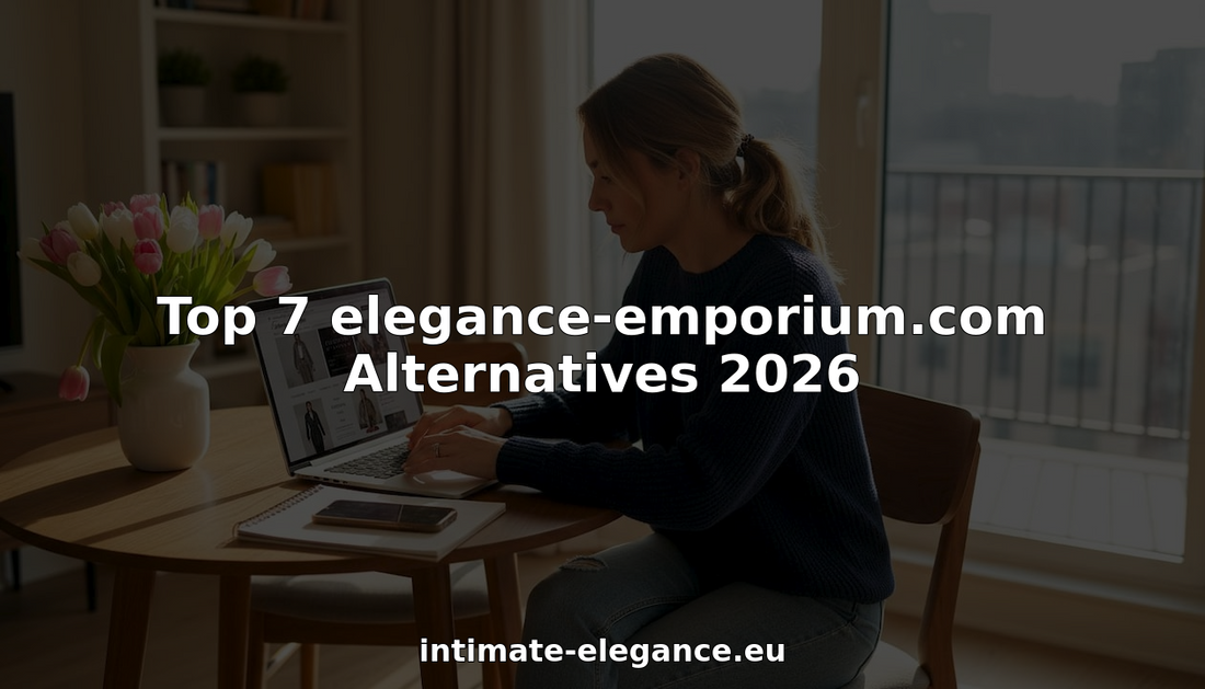Woman browsing luxury boutique sites at home