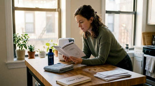 Person preparing sex toy safely at home