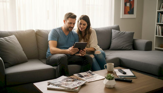 Couple browsing adult gift options together