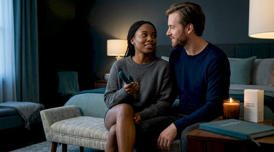 Couple discussing partner stimulation techniques
