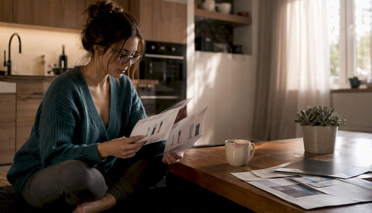 Woman studying adult wellness product guides