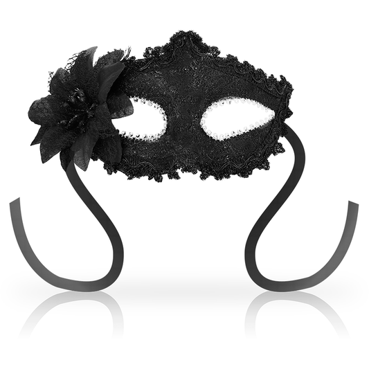 OHMAMA - ANTIZAZ MASKEN IM VENEDIGISCHEN STIL MIT SEITLICHER BLUME - SCHWARZ