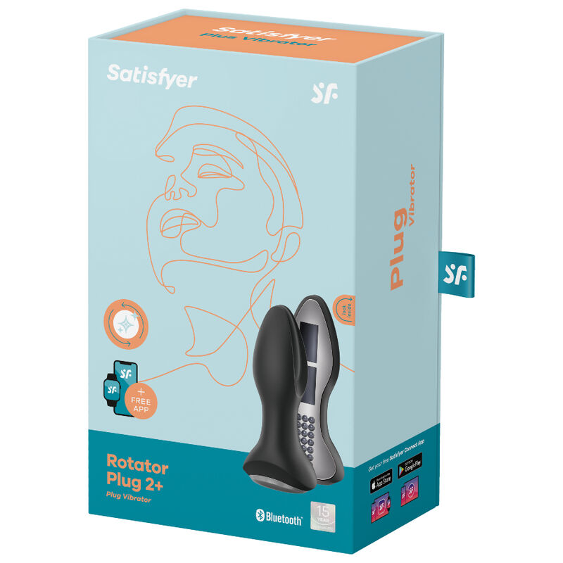 SATISFYER - ROTATOR PLUG 2+ VIBRATIONSPLUG APP SCHWARZ