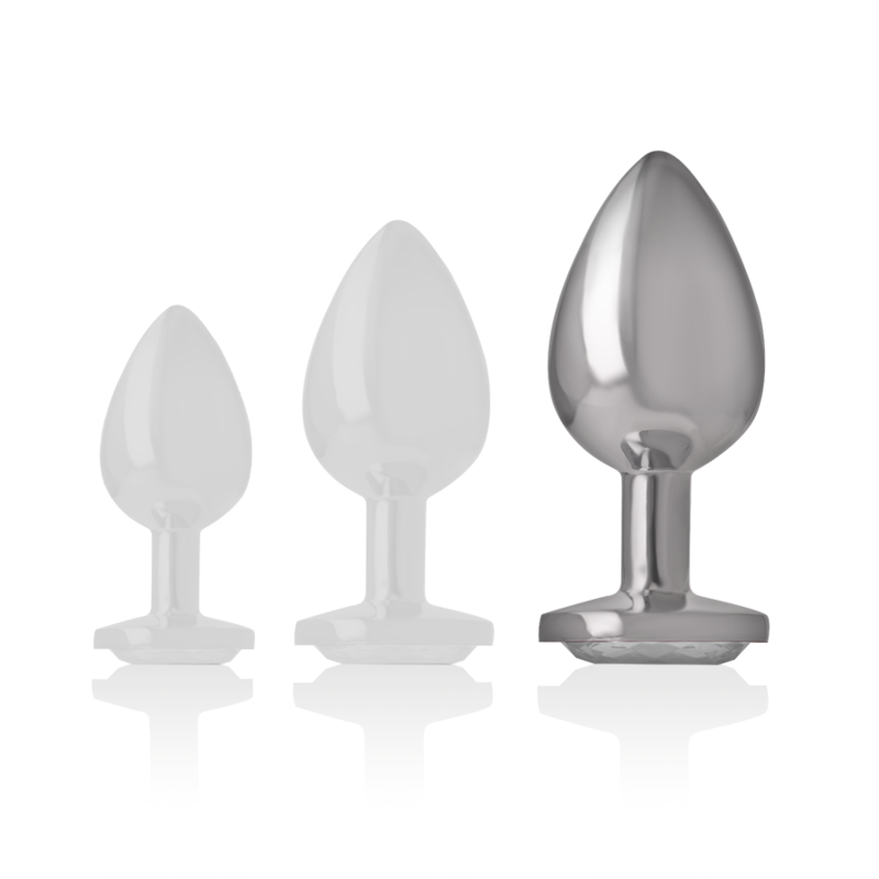 INTENSE - ANALPLUG AUS ALUMINIUMMETALL MIT SILBERKRISTALL, GRÖSSE L