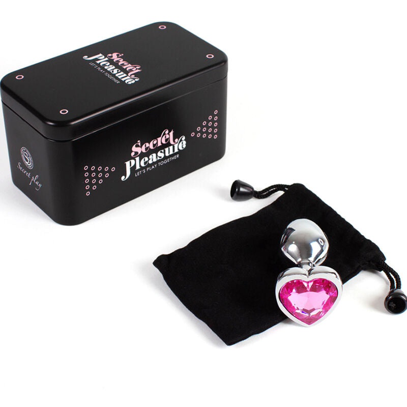SECRETPLAY - METALOWY KOREK ANALNY SERCE FUKSJOWE MAŁY ROZMIAR 7 CM