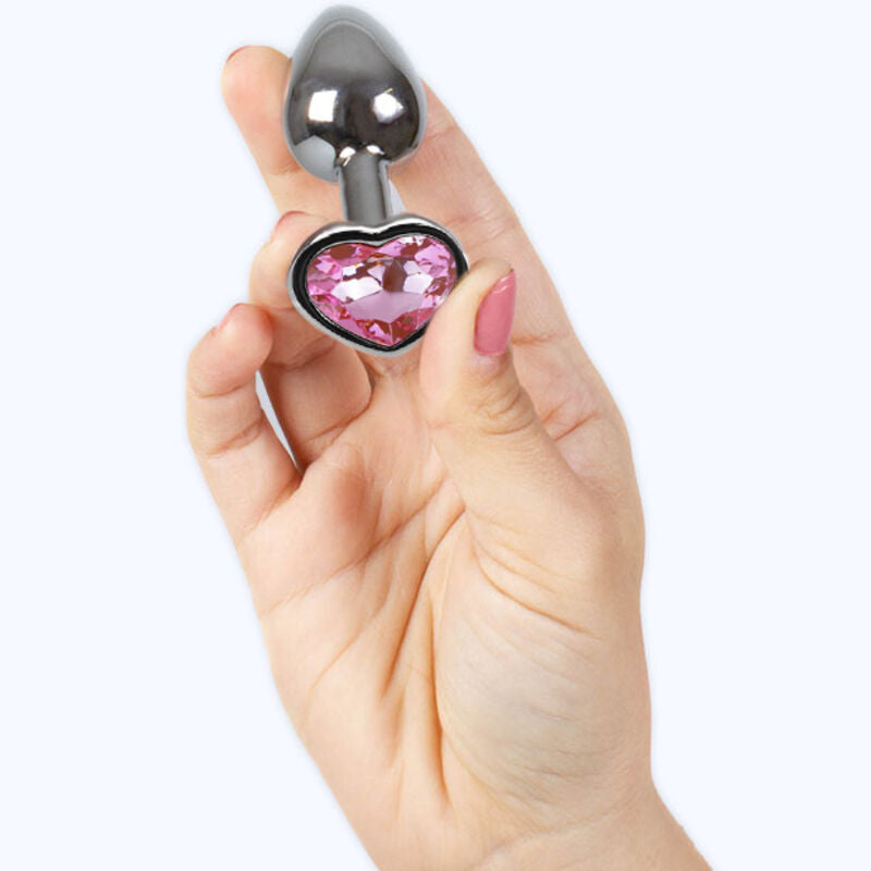 SECRETPLAY - METALOWY KOREK ANALNY SERCE FUKSJOWE MAŁY ROZMIAR 7 CM