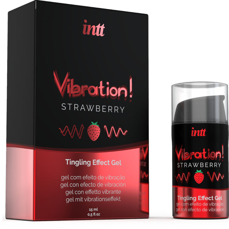 INTT - MOCNY INTYMNY PŁYN STYMULUJĄCY ŻEL WIBRACYJNY TRUSKAWKOWY 15 ML