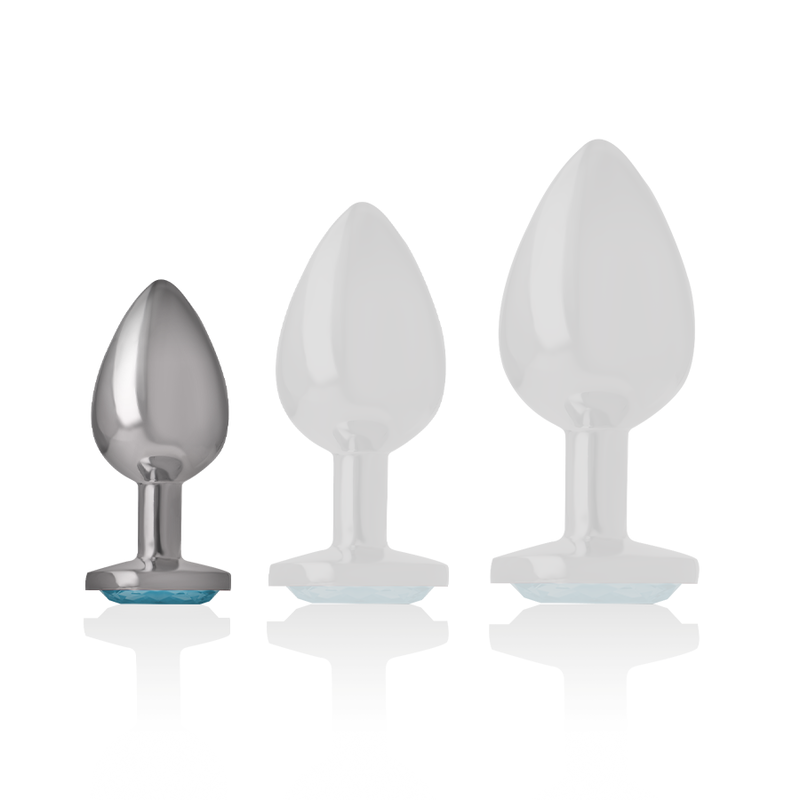 INTENSE - ANALPLUG AUS ALUMINIUMMETALL, BLAUES HERZ, GRÖSSE S