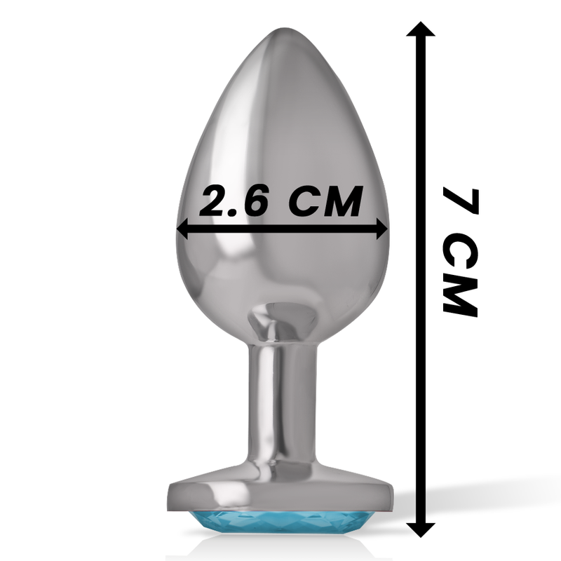 INTENSE - ANALPLUG AUS ALUMINIUMMETALL, BLAUES HERZ, GRÖSSE S