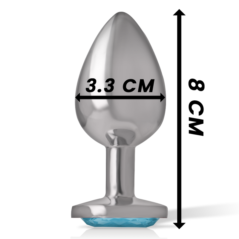 INTENSE - ANALPLUG AUS ALUMINIUMMETALL, BLAUES HERZ, GRÖSSE M