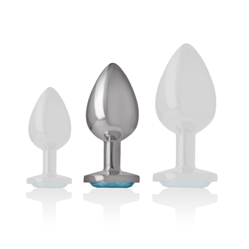 INTENSE - ANALPLUG AUS ALUMINIUMMETALL, BLAUES HERZ, GRÖSSE M