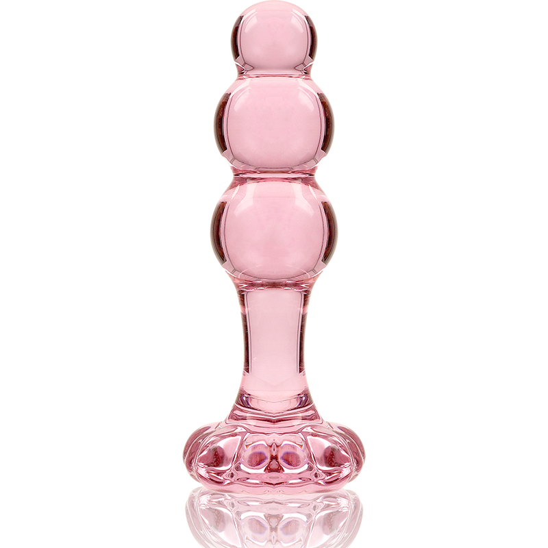 NEBULA-SERIE VON IBIZA – MODELL 1 ANALPLUG AUS BOROSILIKATGLAS, ROSA, 10,5 CM O 3 CM