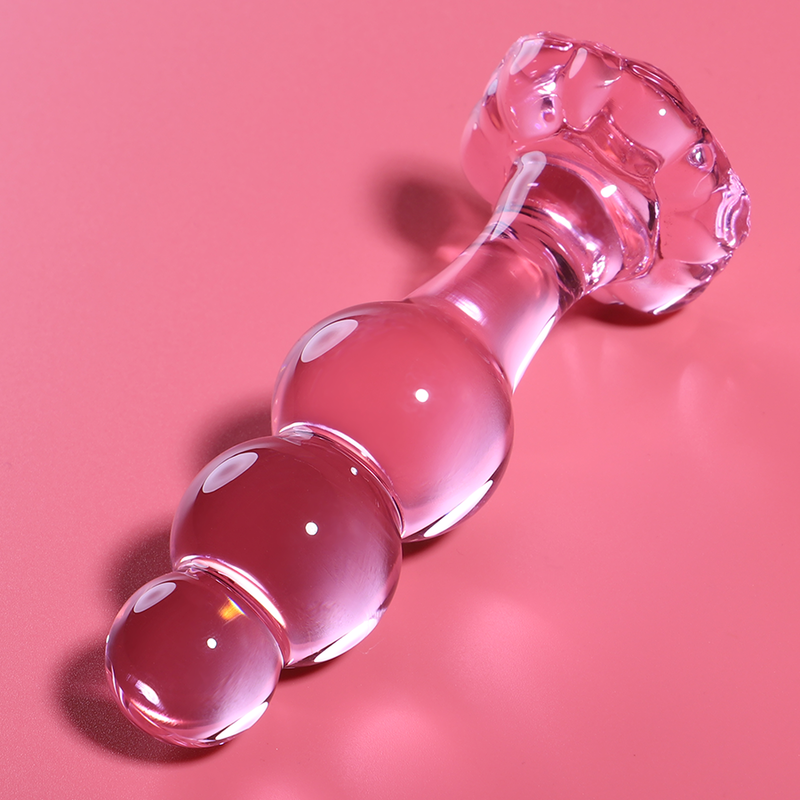 NEBULA-SERIE VON IBIZA – MODELL 1 ANALPLUG AUS BOROSILIKATGLAS, ROSA, 10,5 CM O 3 CM