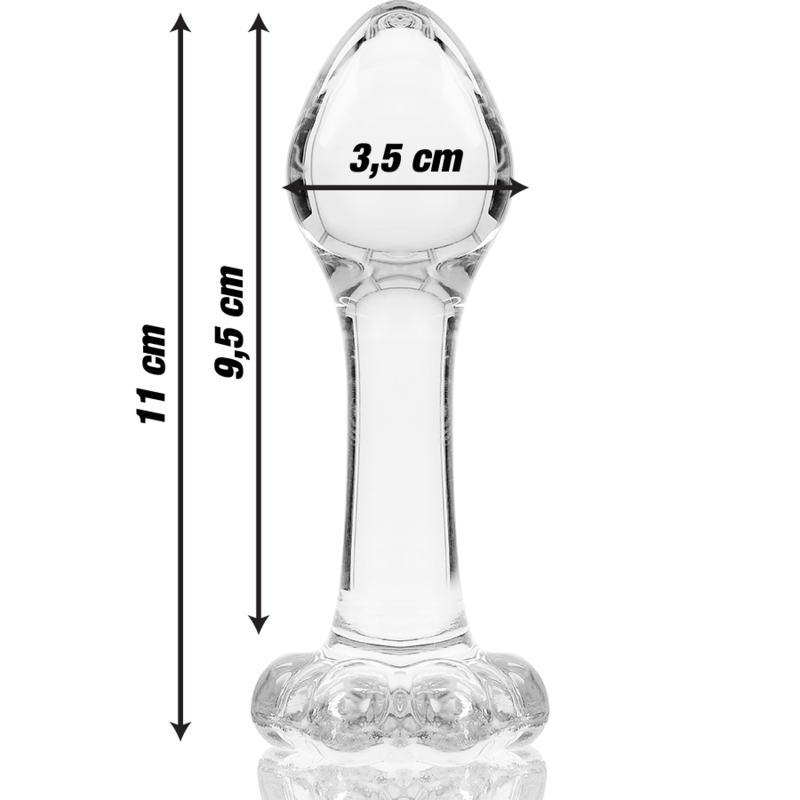 NEBULA-SERIE VON IBIZA – ANALPLUG MODELL 2, BOROSILIKATGLAS, KLAR, 11 CM -O- 3,5 CM