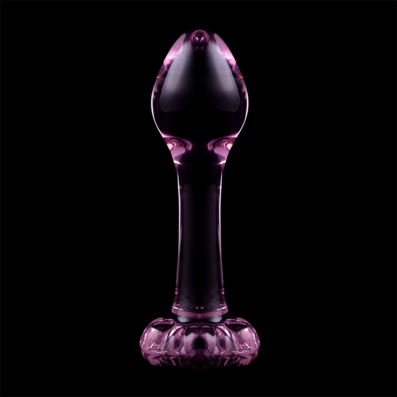 SERIA NEBULA BY IBIZA - MODEL 2 KOREK ANALNY SZKŁO BOROKRZEMOWE RÓŻOWY 11 CM -O- 3,5 CM
