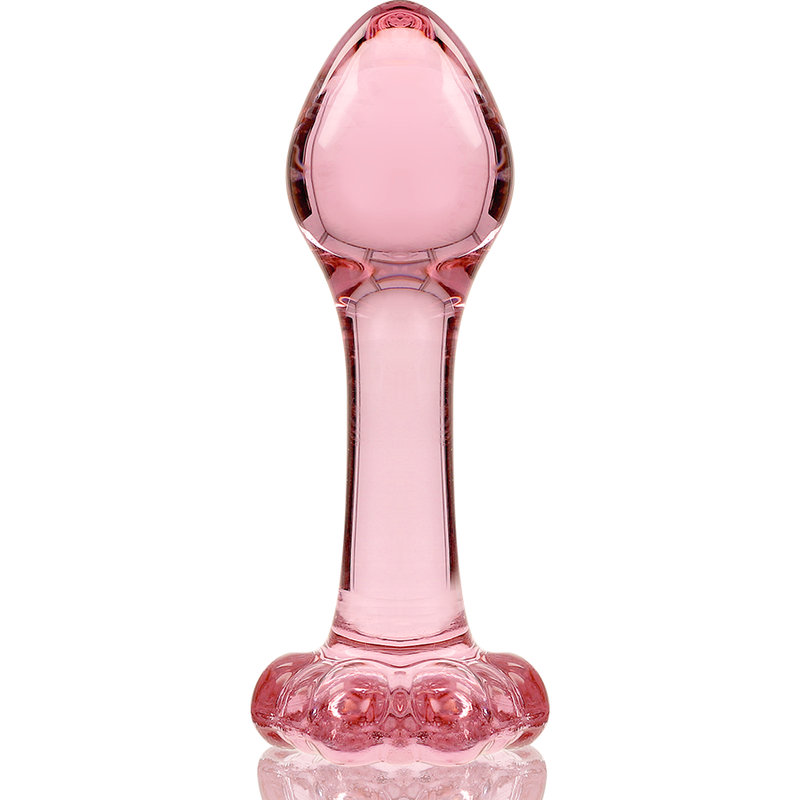 SERIA NEBULA BY IBIZA - MODEL 2 KOREK ANALNY SZKŁO BOROKRZEMOWE RÓŻOWY 11 CM -O- 3,5 CM