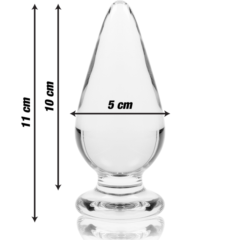 NEBULA-SERIE VON IBIZA – MODELL 4 ANALPLUG AUS BOROSILIKATGLAS, KLAR, 11 CM – O – 5 CM