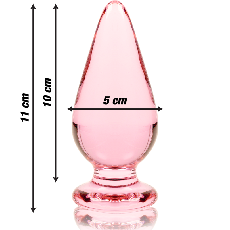 NEBULA-SERIE VON IBIZA – MODELL 4 ANALPLUG AUS BOROSILIKATGLAS, ROSA, 11 CM O 5 CM