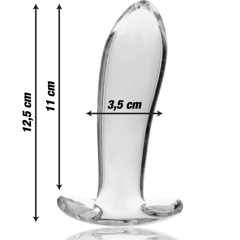 SERIA NEBULA BY IBIZA - MODEL 5 KOREK ANALNY SZKŁO BOROKRZEMOWE PRZEŹROCZYSTE 12,5 CM -O- 3,5 CM