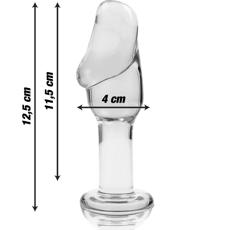 NEBULA-SERIE VON IBIZA – ANALPLUG MODELL 6 AUS BOROSILIKATGLAS, KLAR, 12,5 CM – O – 4 CM