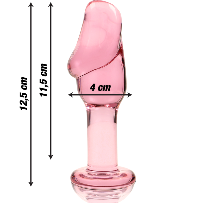NEBULA-SERIE VON IBIZA – MODELL 6 ANALPLUG AUS BOROSILIKATGLAS, ROSA, 12,5 CM O 4 CM