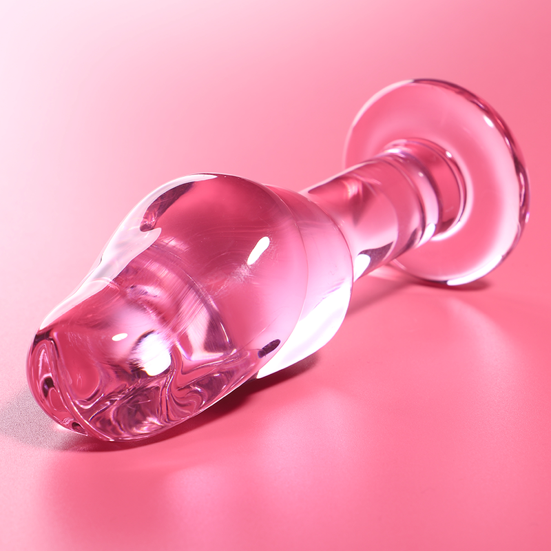 NEBULA-SERIE VON IBIZA – MODELL 6 ANALPLUG AUS BOROSILIKATGLAS, ROSA, 12,5 CM O 4 CM