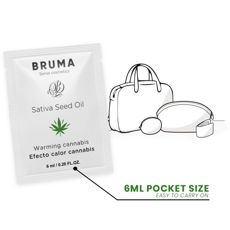 BRUMA - SATIVA-SAMENÖL-Gleitgel mit wärmendem Cannabisgeschmack, 6 ml