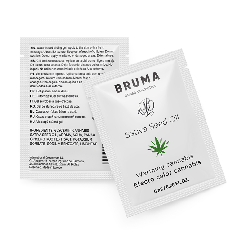 BRUMA - SATIVA-SAMENÖL-Gleitgel mit wärmendem Cannabisgeschmack, 6 ml