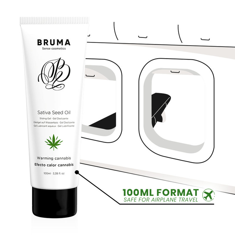 BRUMA - SATIVA-SAMENÖL-Gleitgel mit wärmendem Cannabisgeschmack, 100 ml