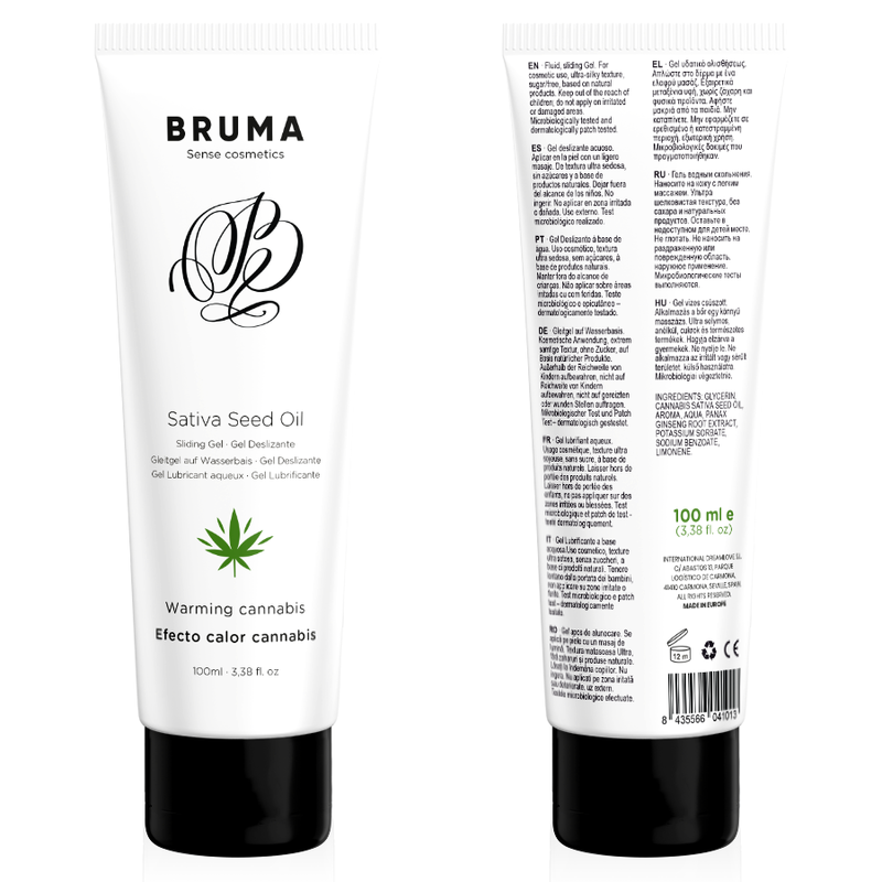 BRUMA - SATIVA-SAMENÖL-Gleitgel mit wärmendem Cannabisgeschmack, 100 ml