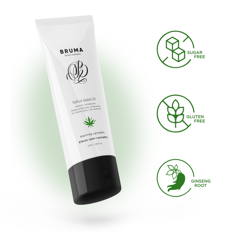 BRUMA - SATIVA-SAMENÖL-Gleitgel mit wärmendem Cannabisgeschmack, 100 ml