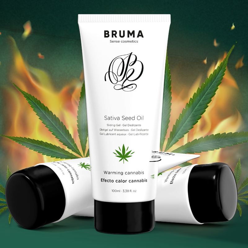 BRUMA - SATIVA-SAMENÖL-Gleitgel mit wärmendem Cannabisgeschmack, 100 ml
